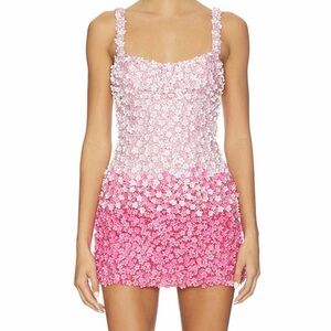 La Fuori Pink Petal Ombré Mini Dress